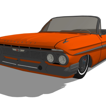 超精细汽车模型 雪佛兰 1961 Impala ss convertable tuned_SU2015